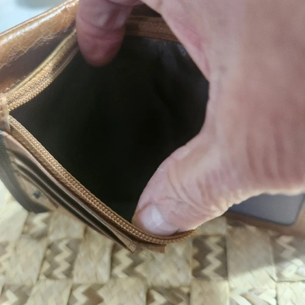 Vintage Bellcoaptain Genuine Leather Bifold Wallet Brown Zip Around Organizer...
